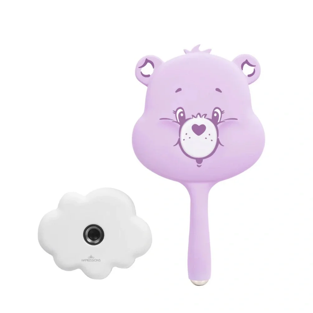 NEW Impressions Vanity‎ Care Bears Share Bear LED Handheld Makeup Mirror Purple